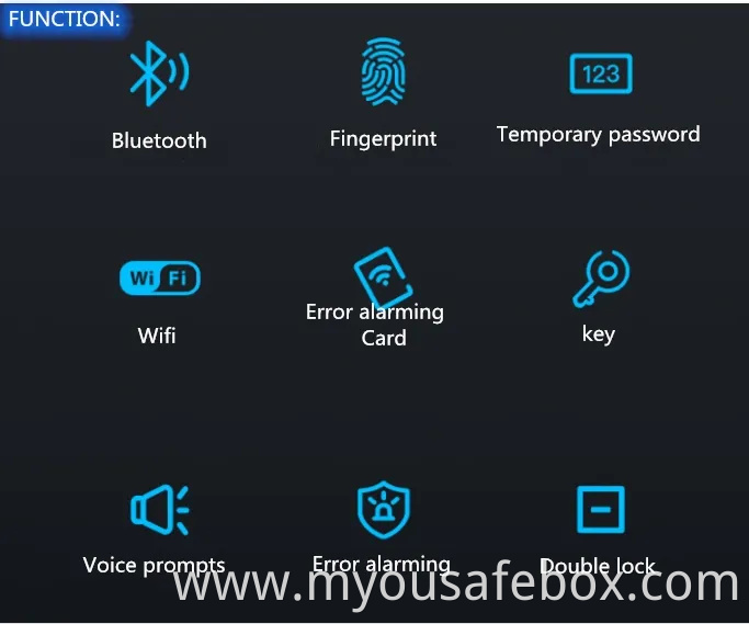 Factory Tuya Tt Smart WiFi Door Lock Digital Fingerprint Password Card Door Lock, Smart Safe Finger Print Lock Electronic Lock